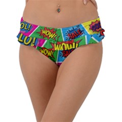 Pop Art Comic Vector Speech Cartoon Bubbles Popart Style With Humor Text Boom Bang Bubbling Expressi Frill Bikini Bottoms by Amaryn4rt