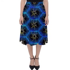 Blue Bee Hive Pattern Classic Midi Skirt by Amaryn4rt