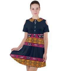 Pattern Ornaments Africa Safari Summer Graphic Short Sleeve Shoulder Cut Out Dress  by Amaryn4rt