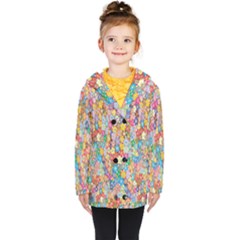 Monotype Art Pattern Leaves Colored Autumn Kids  Double Breasted Button Coat by Amaryn4rt