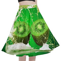 Kiwi Fruit Vitamins Healthy Cut A-line Full Circle Midi Skirt With Pocket by Amaryn4rt