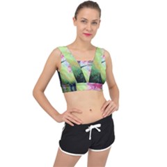 Forests Stunning Glimmer Paintings Sunlight Blooms Plants Love Seasons Traditional Art Flowers Sunsh V-back Sports Bra by Amaryn4rt