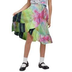 Forests Stunning Glimmer Paintings Sunlight Blooms Plants Love Seasons Traditional Art Flowers Sunsh Kids  Ruffle Flared Wrap Midi Skirt by Amaryn4rt