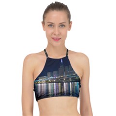 Cleveland Building City By Night Halter Bikini Top by Amaryn4rt