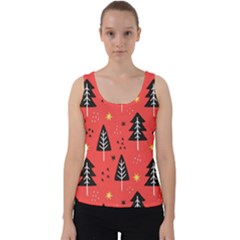 Christmas Christmas Tree Pattern Velvet Tank Top by Amaryn4rt