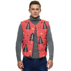 Christmas Christmas Tree Pattern Men s Button Up Puffer Vest	 by Amaryn4rt