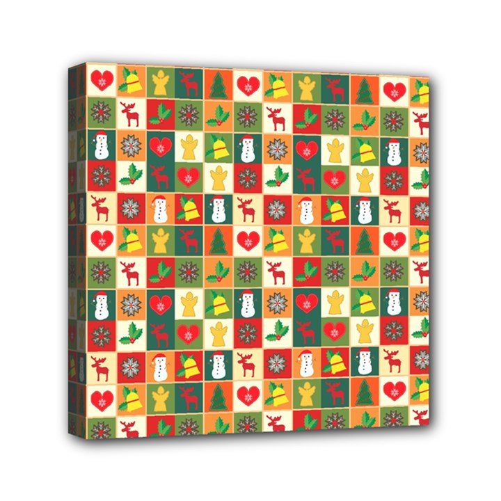 Pattern-christmas-patterns Mini Canvas 6  x 6  (Stretched)