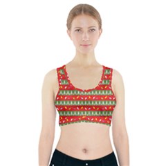 Christmas-papers-red-and-green Sports Bra With Pocket by Amaryn4rt