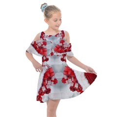 Christmas-background-tile-gifts Kids  Shoulder Cutout Chiffon Dress by Amaryn4rt