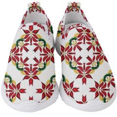 Christmas-wallpaper-background Kids  Slip On Sneakers by Amaryn4rt