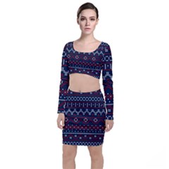 Christmas-concept-with-knitted-pattern Top And Skirt Sets by Amaryn4rt