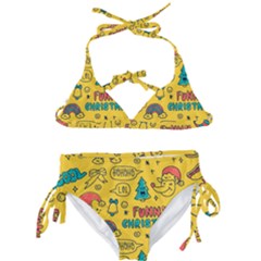 Colorful-funny-christmas-pattern Cool Ho Ho Ho Lol Kids  Classic Bikini Set by Amaryn4rt