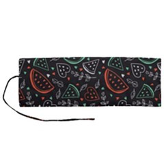 Seamless-vector-pattern-with-watermelons-mint -- Roll Up Canvas Pencil Holder (m) by Amaryn4rt