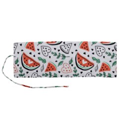 Seamless-vector-pattern-with-watermelons-mint Roll Up Canvas Pencil Holder (m) by Amaryn4rt