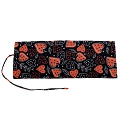 Seamless-vector-pattern-with-watermelons-hearts-mint Roll Up Canvas Pencil Holder (s) by Amaryn4rt