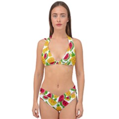 Watermelon-pattern-se-fruit-summer Double Strap Halter Bikini Set by Amaryn4rt