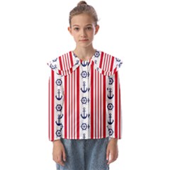 Nautical-papers-nautical-background Kids  Peter Pan Collar Blouse by Amaryn4rt