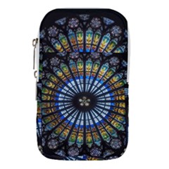 Mandala Floral Wallpaper Rose Window Strasbourg Cathedral France Waist Pouch (large)