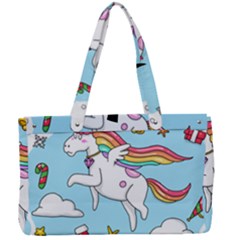 Merry Christmas Xmas Doodle Sketch Cartoon Unicorn Canvas Work Bag by Pakjumat