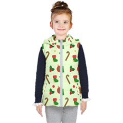 Festive Background Holiday Background Kids  Hooded Puffer Vest by Pakjumat