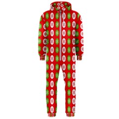 Festive Pattern Christmas Holiday Hooded Jumpsuit (men) by Pakjumat