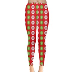 Festive Pattern Christmas Holiday Inside Out Leggings by Pakjumat