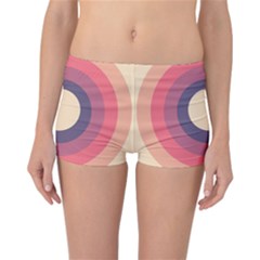 Circles Pattern Bullseye Cream Reversible Boyleg Bikini Bottoms by Pakjumat