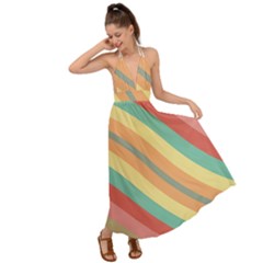 Pattern Design Abstract Pastels Backless Maxi Beach Dress by Pakjumat