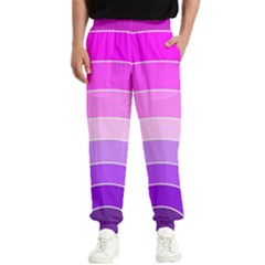 Pink Rainbow Purple Design Pattern Men s Elastic Waist Pants