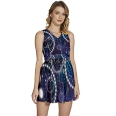 Continents Stars Networks Internet Sleeveless High Waist Mini Dress by Pakjumat