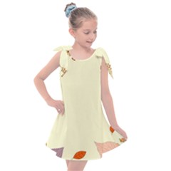 Autumn Border Frame Background Kids  Tie Up Tunic Dress