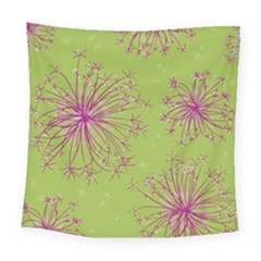 Dandelion Flower Background Nature Flora Drawing Square Tapestry (large)