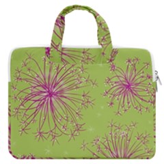 Dandelion Flower Background Nature Flora Drawing Macbook Pro 16  Double Pocket Laptop Bag  by Pakjumat