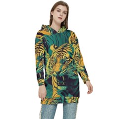 Abstract Landscape Nature Floral Animals Portrait Women s Long Oversized Pullover Hoodie by Pakjumat