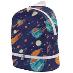 Space Galaxy Planet Universe Stars Night Fantasy Zip Bottom Backpack by Pakjumat