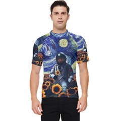 Starry Surreal Psychedelic Astronaut Space Men s Short Sleeve Rash Guard by Pakjumat