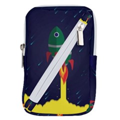 Rocket Halftone Astrology Astronaut Belt Pouch Bag (large)