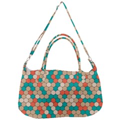 Multicolored Honeycomb Colorful Abstract Geometry Removable Strap Handbag by Pakjumat