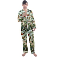 Humming Birds Trochilidae Men s Long Sleeve Satin Pajamas Set by Pakjumat