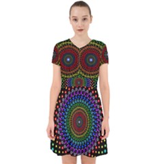 3d Psychedelic Shape Circle Dots Color Adorable In Chiffon Dress by Modalart