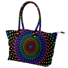 3d Psychedelic Shape Circle Dots Color Canvas Shoulder Bag