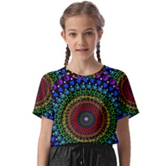 3d Psychedelic Shape Circle Dots Color Kids  Basic T-shirt by Modalart