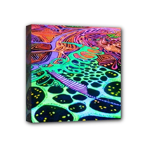 Psychedelic Blacklight Drawing Shapes Art Mini Canvas 4  X 4  (stretched) by Modalart