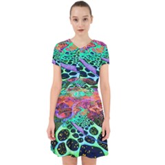 Psychedelic Blacklight Drawing Shapes Art Adorable In Chiffon Dress by Modalart