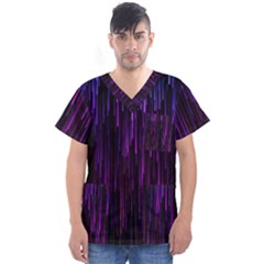 Stars Are Falling Electric Abstract Men s V-neck Scrub Top