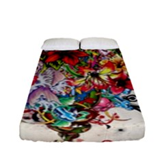 Valentine s Day Heart Artistic Psychedelic Fitted Sheet (full/ Double Size) by Modalart