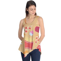 Fast Junk Food  Pizza Burger Cool Soda Pattern Sleeveless Tunic by Sarkoni