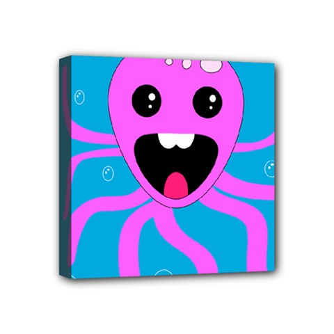 Bubble Octopus Copy Mini Canvas 4  X 4  (stretched) by Dutashop