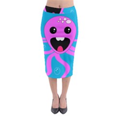 Bubble Octopus Copy Midi Pencil Skirt