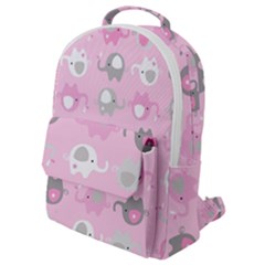 Animals Elephant Pink Cute Flap Pocket Backpack (small) by Dutashop